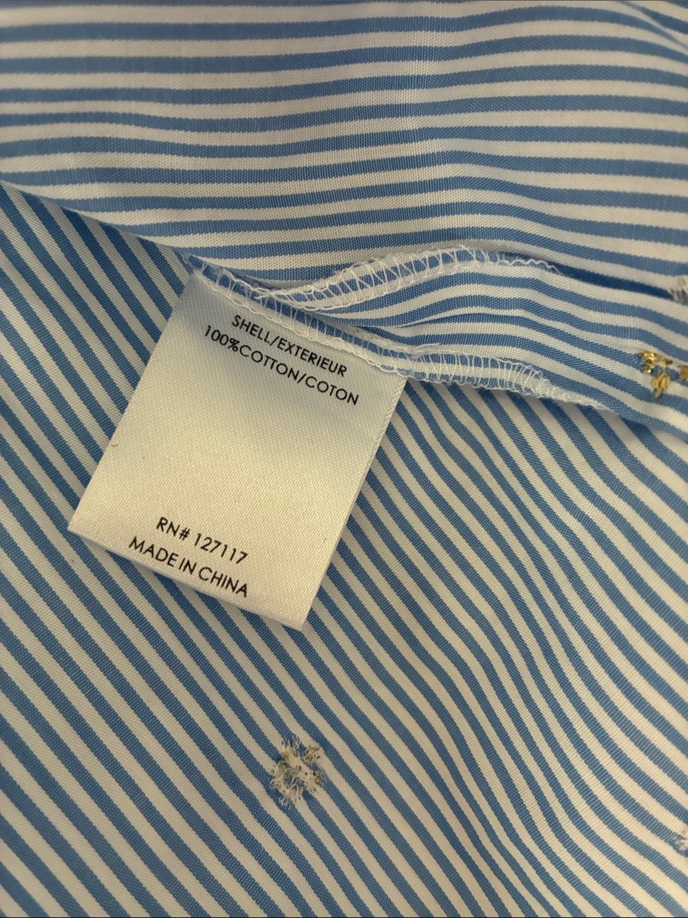 ✨CLOSET CLEAROUT✨Badgley Mischka Striped Blue Ruffle Sleeve Button-Up Size‎ 0 - Picture 4 of 4